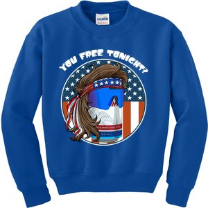 You Free Tonight? Mullet Beer American 4th Of July Gift Kids Sweatshirt