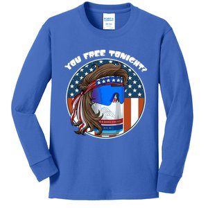 You Free Tonight? Mullet Beer American 4th Of July Gift Kids Long Sleeve Shirt