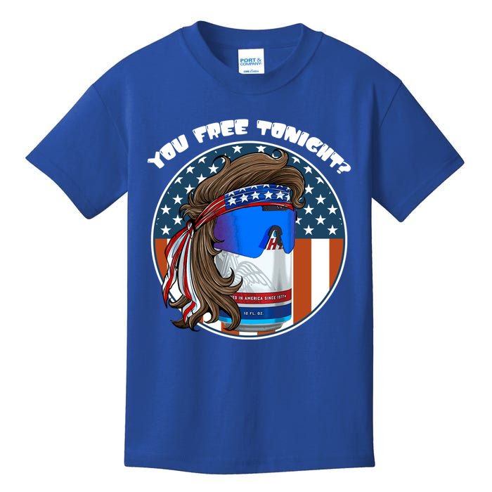 You Free Tonight? Mullet Beer American 4th Of July Gift Kids T-Shirt