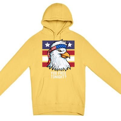 You Free Tonight? Patriotic Eagle American 4th Of July Gift Premium Pullover Hoodie