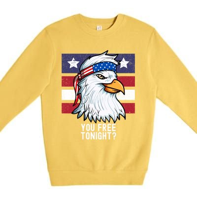 You Free Tonight? Patriotic Eagle American 4th Of July Gift Premium Crewneck Sweatshirt