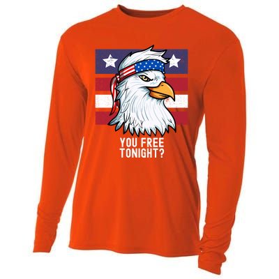 You Free Tonight? Patriotic Eagle American 4th Of July Gift Cooling Performance Long Sleeve Crew