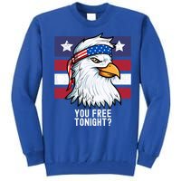 You Free Tonight? Patriotic Eagle American 4th Of July Gift Tall Sweatshirt