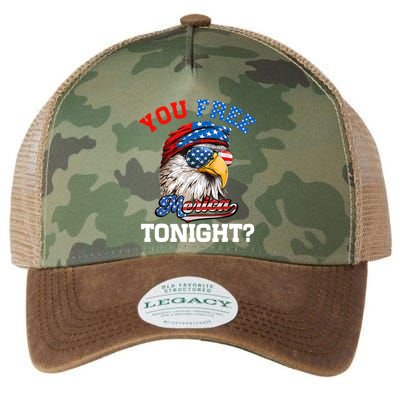 You Free Tonight Usa Flag Bald Eagle 4th Of July Legacy Tie Dye Trucker Hat