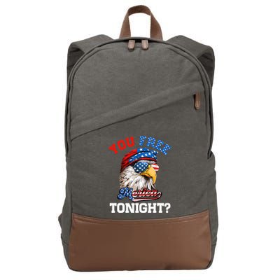 You Free Tonight Usa Flag Bald Eagle 4th Of July Cotton Canvas Backpack