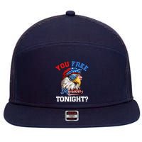 You Free Tonight Usa Flag Bald Eagle 4th Of July 7 Panel Mesh Trucker Snapback Hat