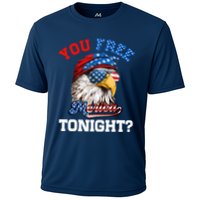 You Free Tonight Usa Flag Bald Eagle 4th Of July Cooling Performance Crew T-Shirt