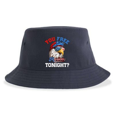 You Free Tonight Usa Flag Bald Eagle 4th Of July Sustainable Bucket Hat