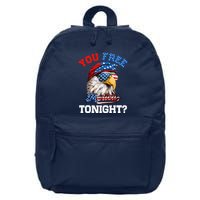 You Free Tonight Usa Flag Bald Eagle 4th Of July 16 in Basic Backpack