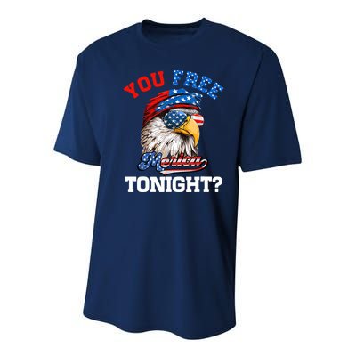 You Free Tonight Usa Flag Bald Eagle 4th Of July Youth Performance Sprint T-Shirt