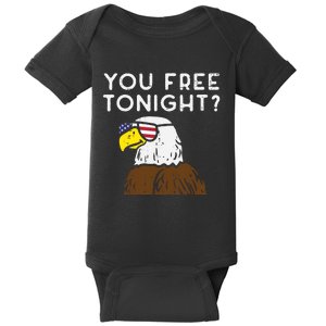 You Free Tonight Bald Eagle US Flag Sunglasses 4th of July Baby Bodysuit