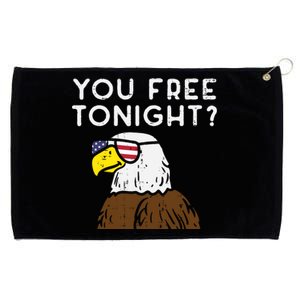 You Free Tonight Bald Eagle US Flag Sunglasses 4th of July Grommeted Golf Towel