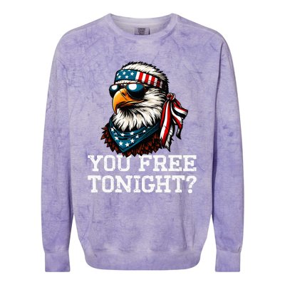 You Free Tonight Eagle Funny Patriotic American Colorblast Crewneck Sweatshirt