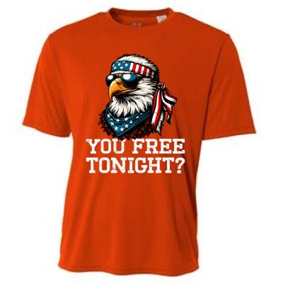 You Free Tonight Eagle Funny Patriotic American Cooling Performance Crew T-Shirt