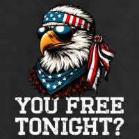 You Free Tonight Eagle Funny Patriotic American 7 Panel Mesh Trucker Snapback Hat