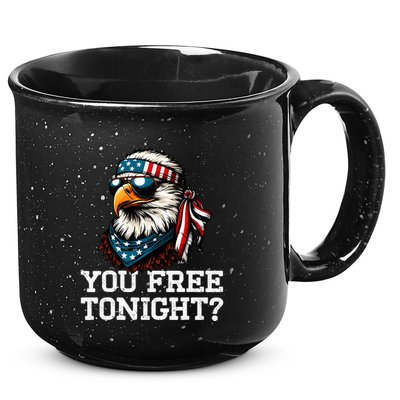 You Free Tonight Eagle Funny Patriotic American 15oz Campfire Ceramic Mug