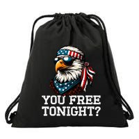 You Free Tonight Eagle Funny Patriotic American Drawstring Bag