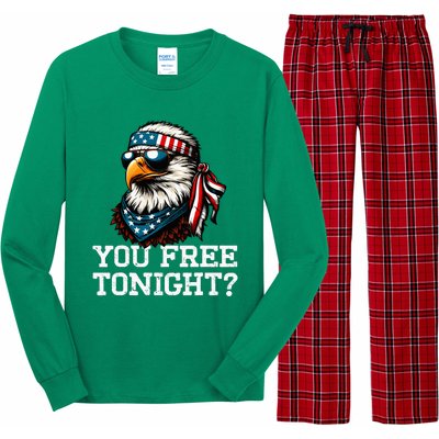 You Free Tonight Eagle Funny Patriotic American Long Sleeve Pajama Set