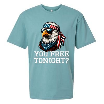 You Free Tonight Eagle Funny Patriotic American Sueded Cloud Jersey T-Shirt