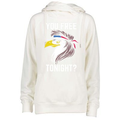 You Free Tonight 4th Of July Retro Eagle Usa Flag Gift Womens Funnel Neck Pullover Hood