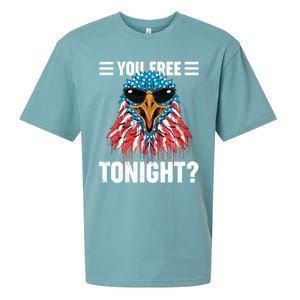 You Free Tonight Bald Eagle American Flag Happy 4th Of July Gift Sueded Cloud Jersey T-Shirt