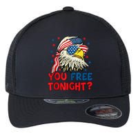 You Free Tonight Bald Eagle Mullet American Flag 4th Of July Flexfit Unipanel Trucker Cap