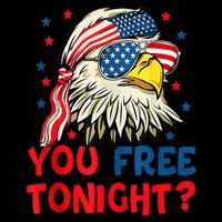 You Free Tonight Bald Eagle Mullet American Flag 4th Of July Flexfit Unipanel Trucker Cap