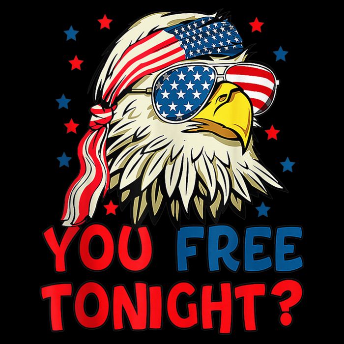 You Free Tonight Bald Eagle Mullet American Flag 4th Of July Flexfit Unipanel Trucker Cap