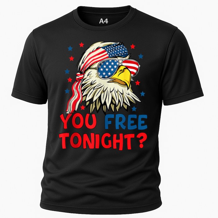 You Free Tonight Bald Eagle Mullet American Flag 4th Of July Cooling Performance Crew T-Shirt