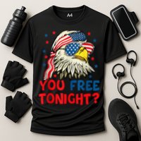You Free Tonight Bald Eagle Mullet American Flag 4th Of July Cooling Performance Crew T-Shirt