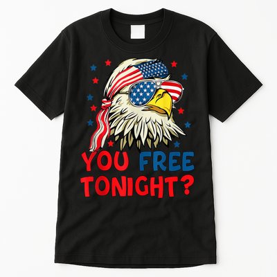 You Free Tonight Bald Eagle Mullet American Flag 4th Of July Tall T-Shirt