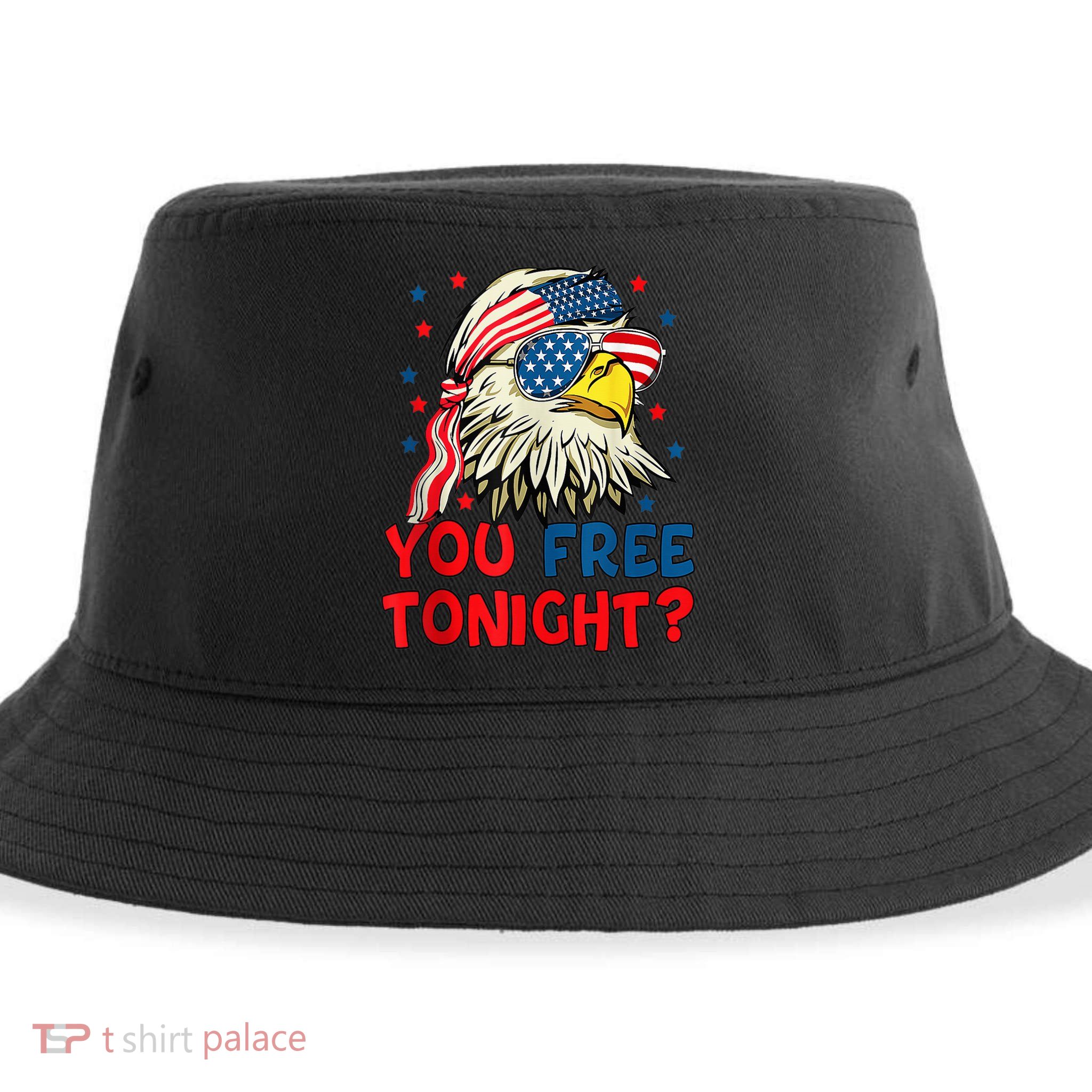 You Free Tonight Bald Eagle Mullet American Flag 4th Of July Sustainable Bucket Hat