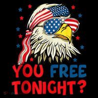 You Free Tonight Bald Eagle Mullet American Flag 4th Of July Sustainable Bucket Hat