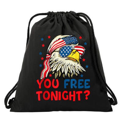 You Free Tonight Bald Eagle Mullet American Flag 4th Of July Drawstring Bag