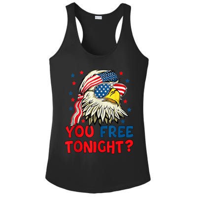 You Free Tonight Bald Eagle Mullet American Flag 4th Of July Ladies PosiCharge Competitor Racerback Tank
