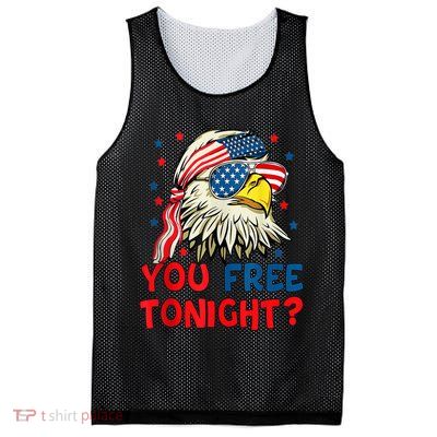You Free Tonight Bald Eagle Mullet American Flag 4th Of July Mesh Reversible Basketball Jersey Tank