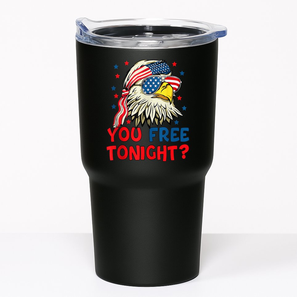 You Free Tonight Bald Eagle Mullet American Flag 4th Of July Tumbler