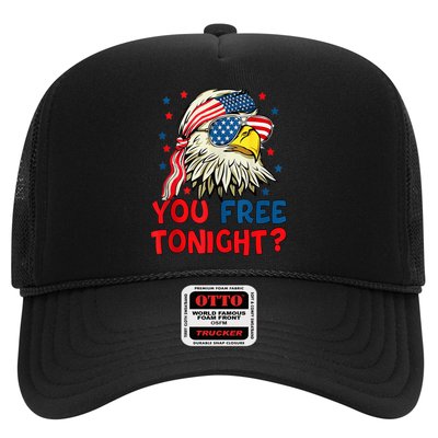 You Free Tonight Bald Eagle Mullet American Flag 4th Of July Trucker Hat