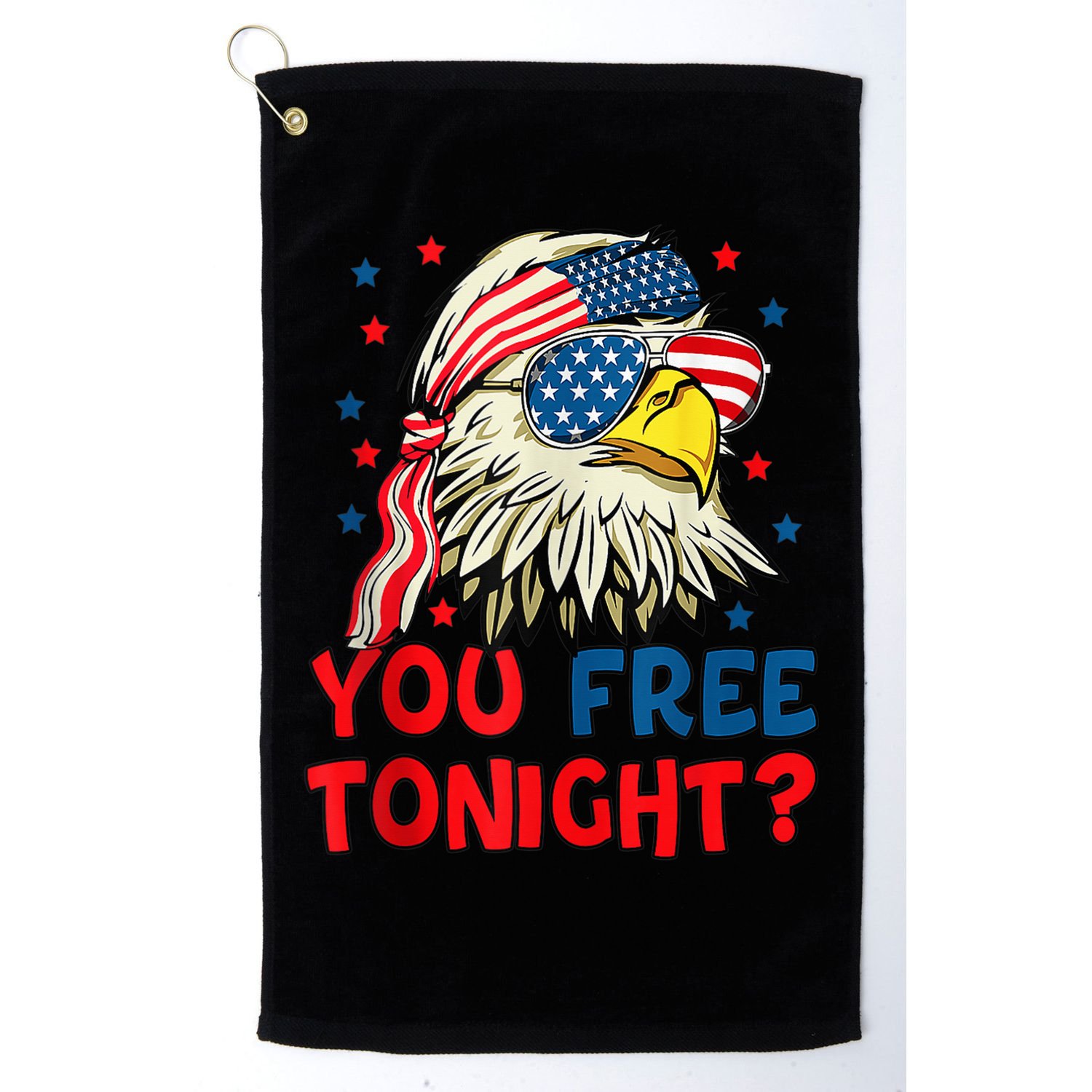 You Free Tonight Bald Eagle Mullet American Flag 4th Of July Golf Towel
