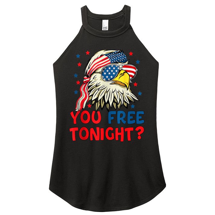 You Free Tonight Bald Eagle Mullet American Flag 4th Of July Women's Perfect Tri Rocker Tank