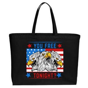 You Free Tonight American Flag Patriotic Eagle 4th July Gift Cotton Canvas Jumbo Tote