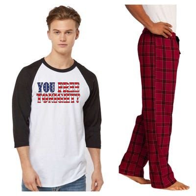 You Free Tonight American Freedom Gift Raglan Sleeve Pajama Set