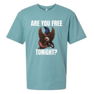 You Free Tonight Bald Eagle American Flag Happy 4th Of July Gift Sueded Cloud Jersey T-Shirt