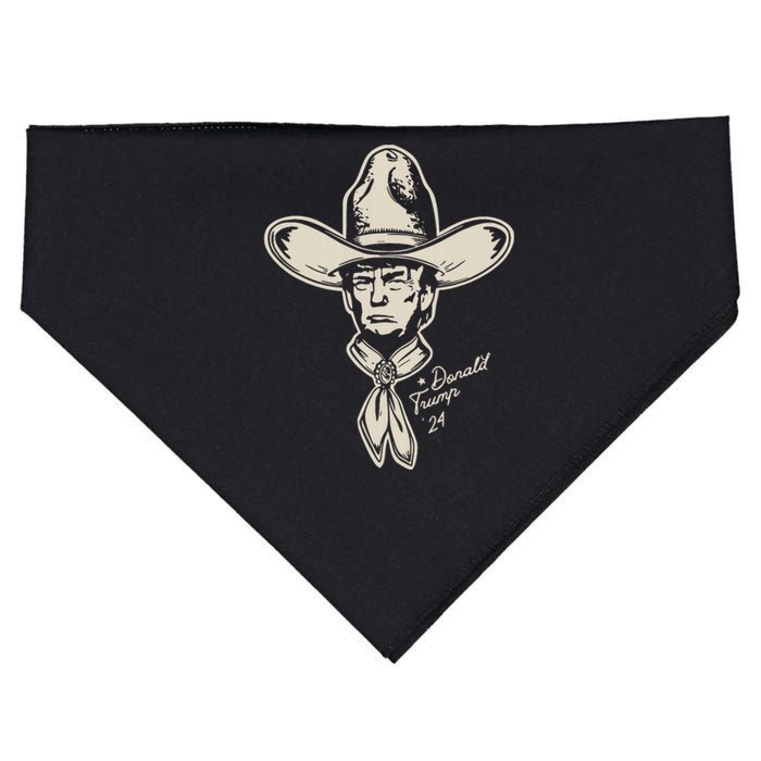 Yeehawin For Trump 2024 Punchy Western Political Humor Vote USA-Made Doggie Bandana