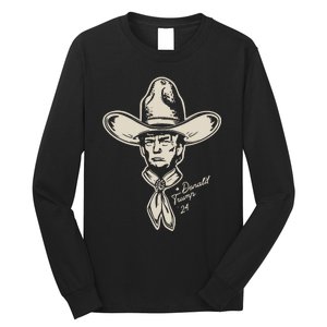 Yeehawin For Trump 2024 Punchy Western Political Humor Vote Long Sleeve Shirt