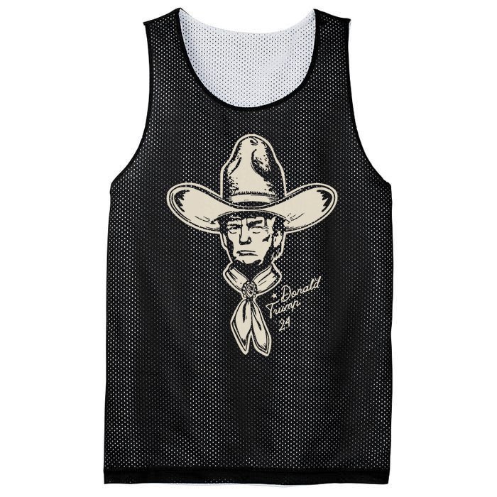 Yeehawin For Trump 2024 Punchy Western Political Humor Vote Mesh Reversible Basketball Jersey Tank