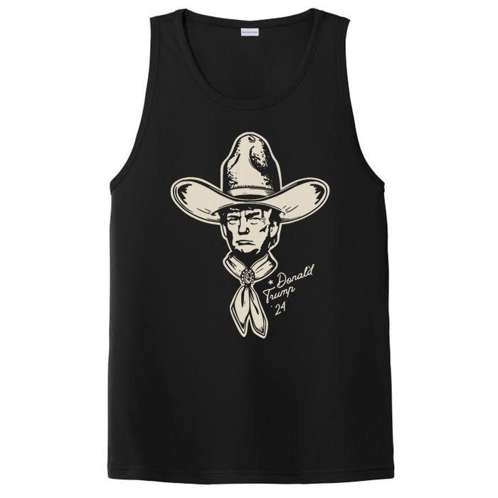 Yeehawin For Trump 2024 Punchy Western Political Humor Vote PosiCharge Competitor Tank