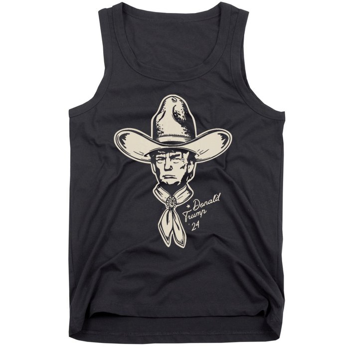 Yeehawin For Trump 2024 Punchy Western Political Humor Vote Tank Top