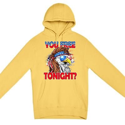 You Free Tonight Usa American Flag Patriotic Eagle Mullet Funny Gift Premium Pullover Hoodie