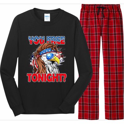 You Free Tonight Usa American Flag Patriotic Eagle Mullet Funny Gift Long Sleeve Pajama Set